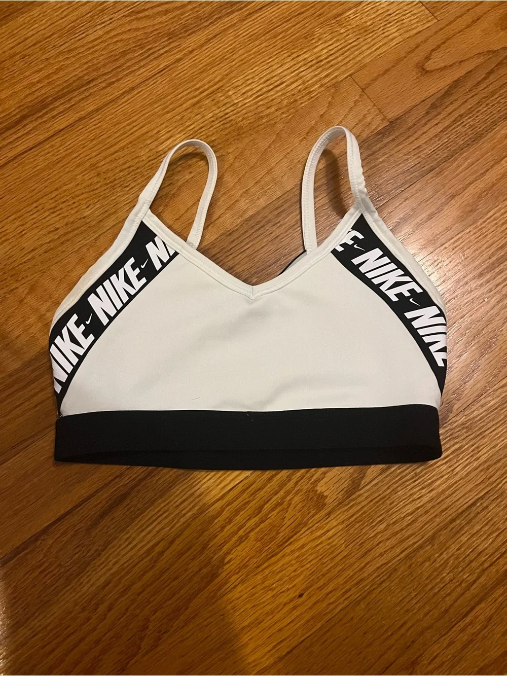Nike Women's White & Black Logo Sports Bra